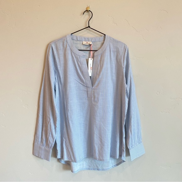 VINEYARD VINES Mini Crystal Blue Stripe Popover Dress Shirt - Picture 1 of 7